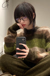 SWAYING/KNIT Mohair Gradient Straight Pants SW212XZ38 Green